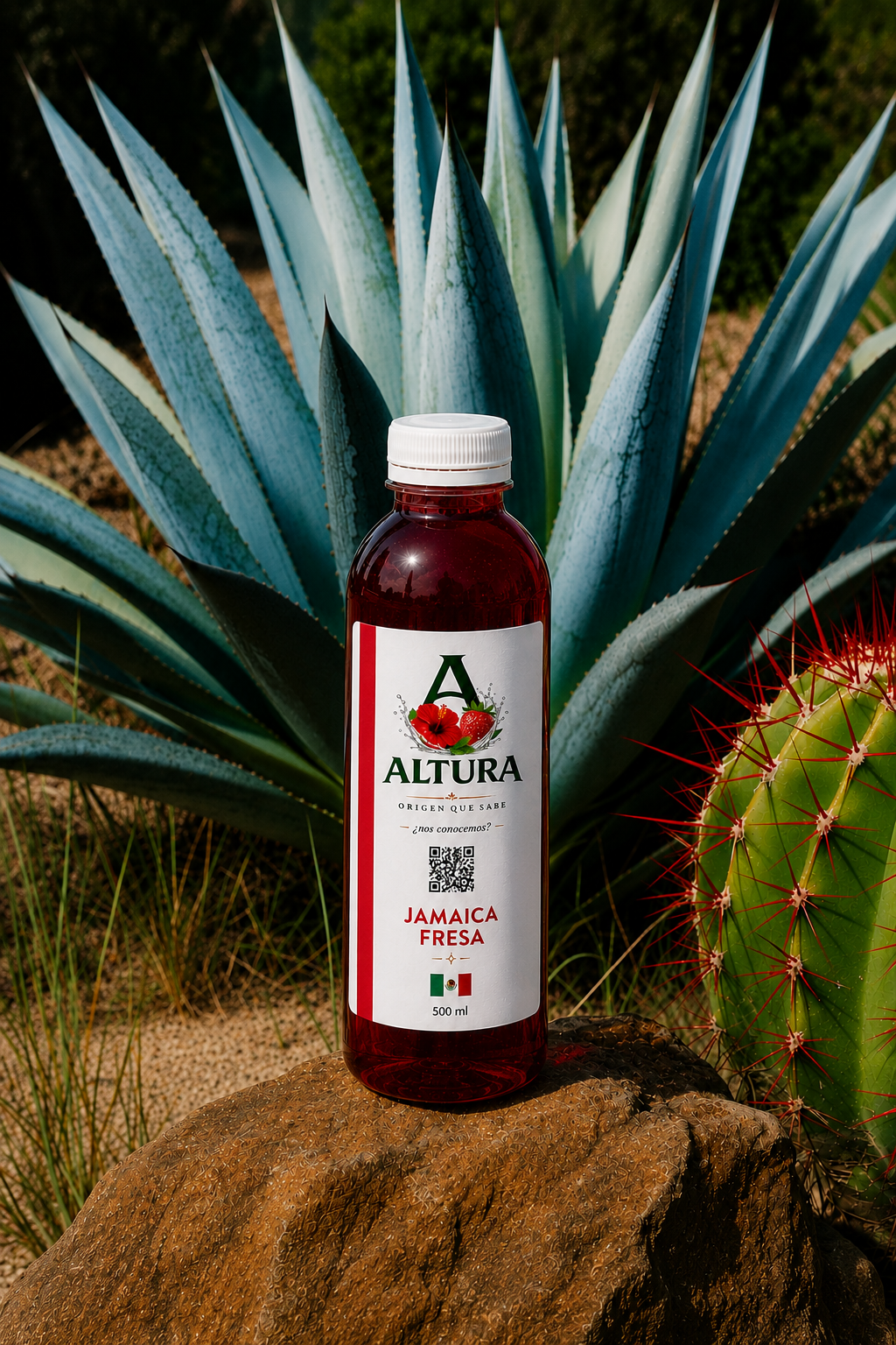 Agua fresca ALTURA sabor Jamaica Fresa