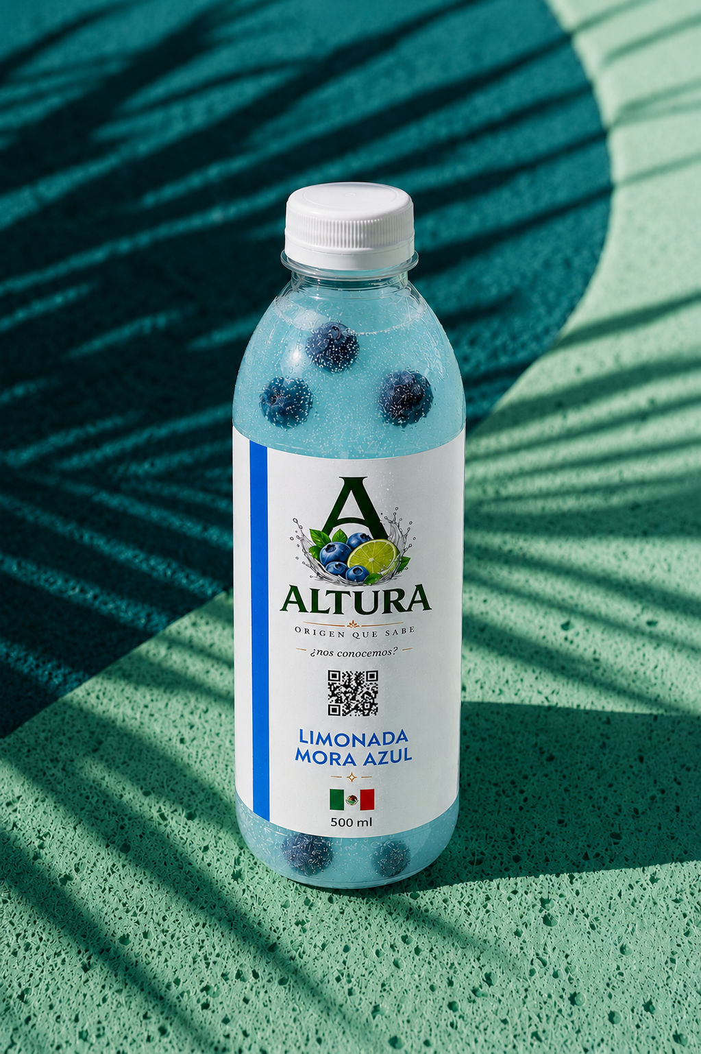 Agua fresca ALTURA sabor Limonada Mora Azul