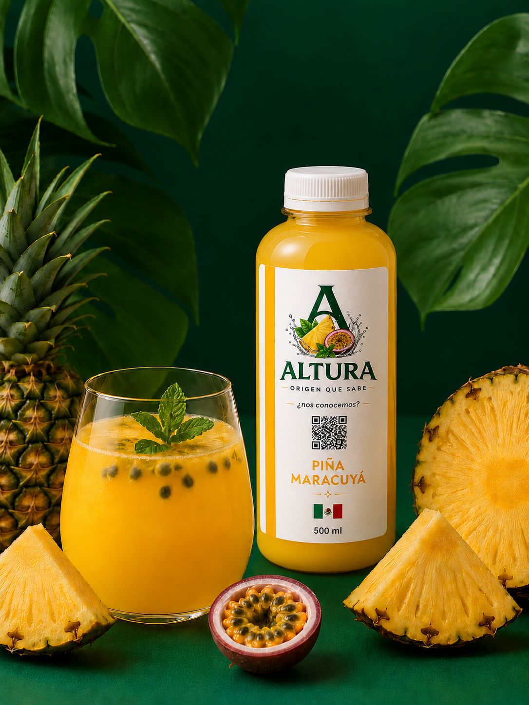 Agua fresca ALTURA sabor Piña Maracuyá